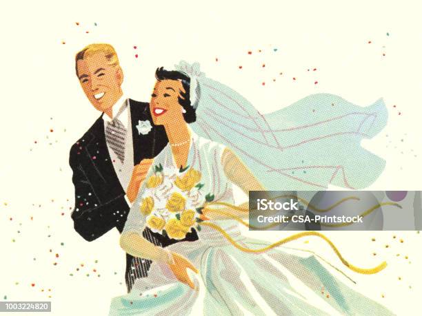 Wedding Couple Stock Illustration - Download Image Now - Wedding, Groom - Human Role, Bride
