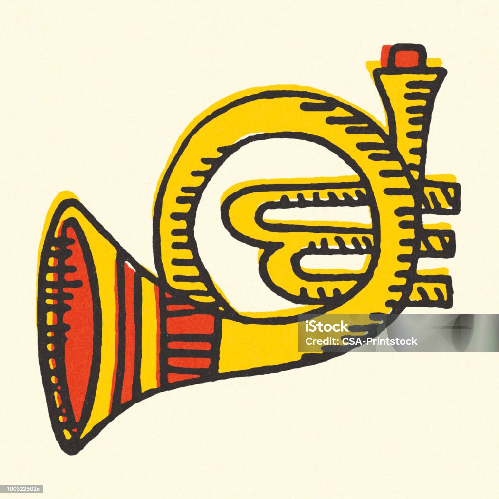 French Horn Music stock illustration