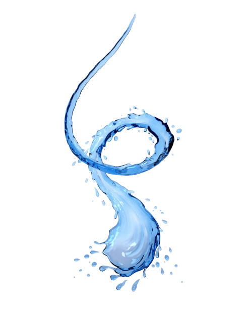 istock Liquid fresh blue water splash and spinning isolated on white background. 1003231988