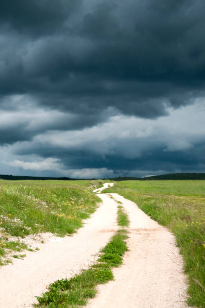 istock Stormy sky in countryside 1003239314