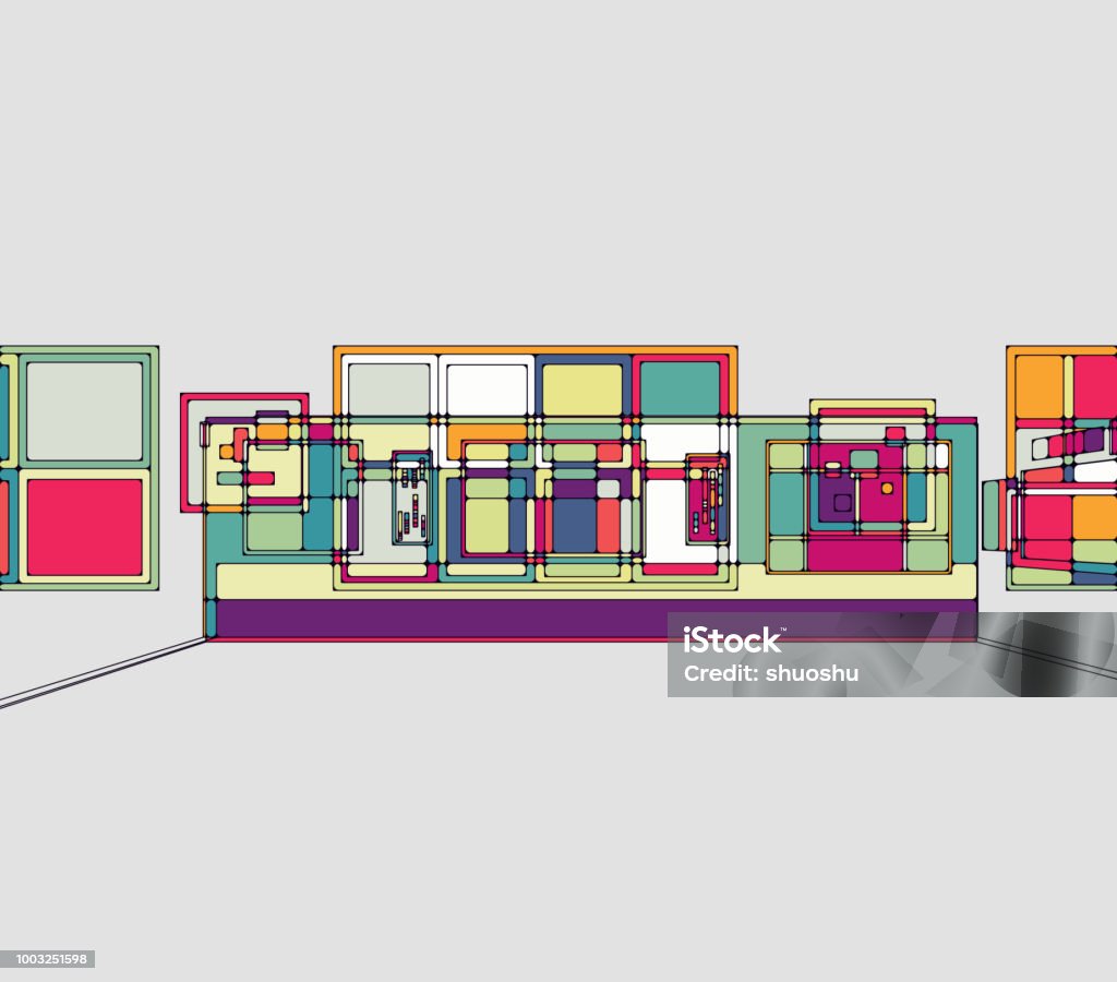 Color Rectangle Pattern Background Stock Illustration - Download Image ...