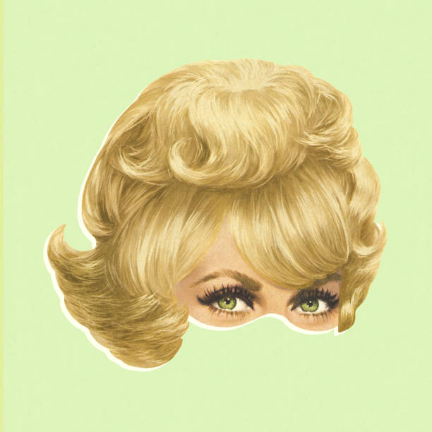 blond peruka - peruka stock illustrations