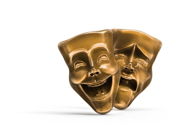 Theater masks isolated on white/ 3D rendering