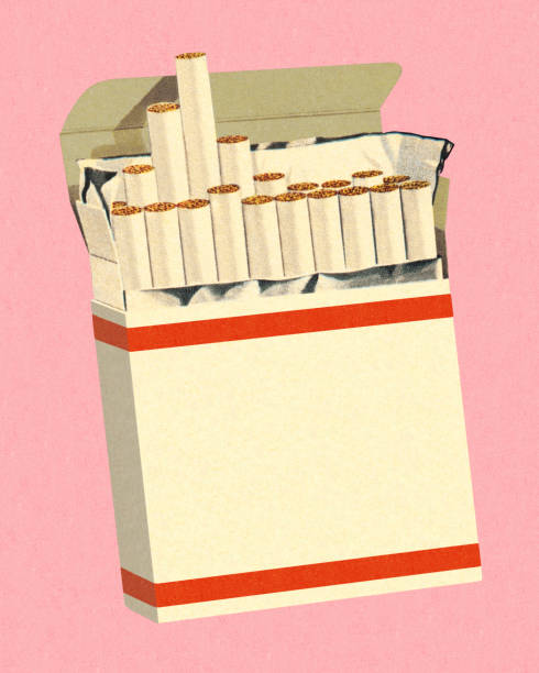 stockillustraties, clipart, cartoons en iconen met pakje sigaretten - sigaret