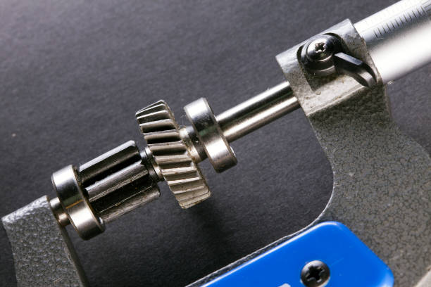 istock measurement  parameters of gears, details by digital micrometer 1003278536