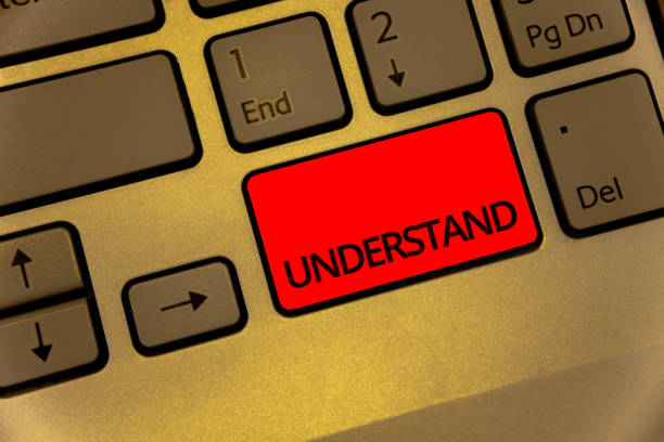istock Text sign showing Understand. Conceptual photo Ability to perceive intended meaning of something or someone Keyboard brown key yellow laptop creative computer keypad netbook notebook. 1003281292