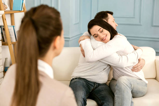 istock Happy peaceful couple hugging each other 1003294552