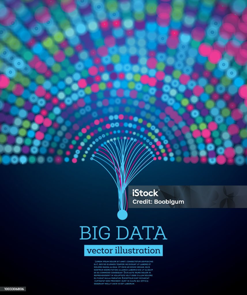 Big Data Futuristic Science Background with Copy Space. Big Data Futuristic Science Background with Copy Space. Vector Illustration. Circles in Different Color. Data stock vector