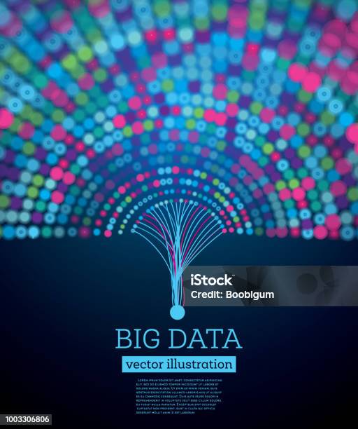 Big Data Futuristic Science Background With Copy Space Stock Illustration - Download Image Now