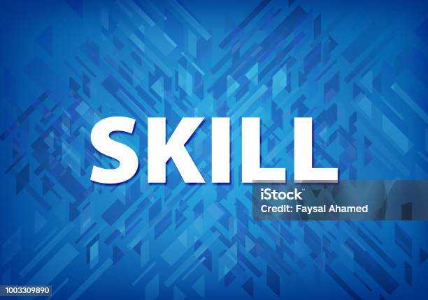 Skill Blue Background Stock Illustration - Download Image Now - Blue ...
