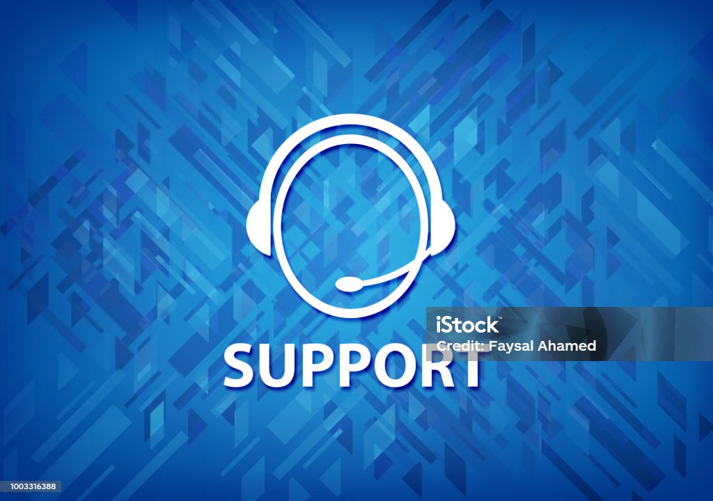 Support Outline Blue Support Blue Background Stock Illustration - Download Image Now ...