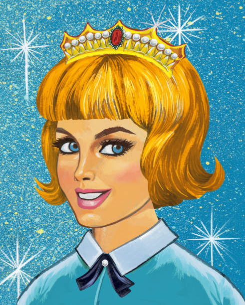 ilustraciones, imágenes clip art, dibujos animados e iconos de stock de mujer que llevaba una tiara - concurso de belleza