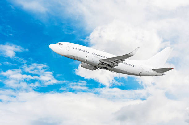 istock Passenger airplane flying travel, trip at flight level over the white clouds. 1003325114
