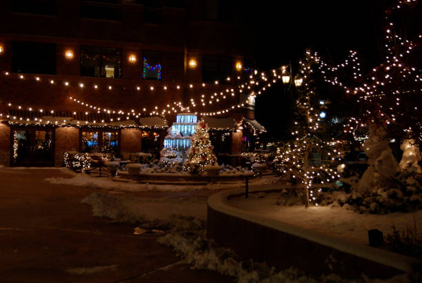 Christmas Magic Downtown Castle Rock at Christmas time Castle Rock stock pictures, royalty-free photos & images