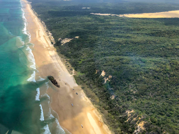 istock Maheno Ship Wreck Aerial View, Fraser Island Australia 1003361904