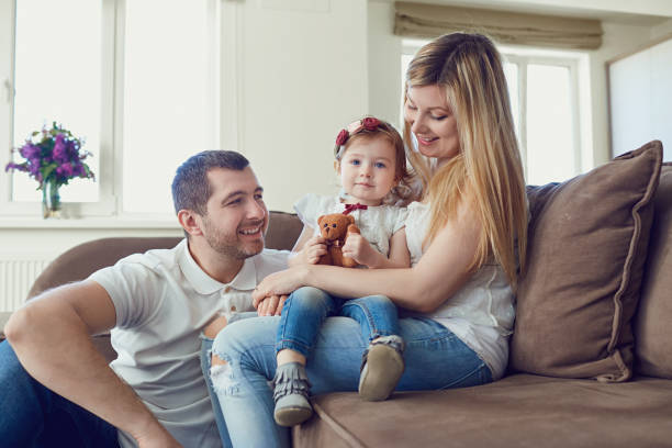 istock Happy family at home 1003364530