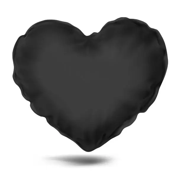 Vector illustration of Vector. Mock Up. Black Pillow Heart