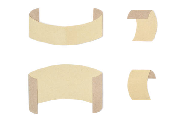 istock Ribbon label paper cut on white background 1003367810
