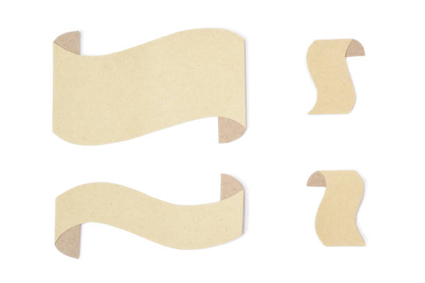 istock Ribbon label paper cut on white background 1003367814