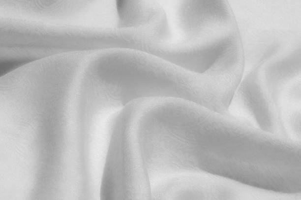 istock Texture, background, pattern. Fabric - silk light. Italian white fabric with white tones is a small floral pattern. Solid Silk Charmeuse fabric - light silver lining 1003368810