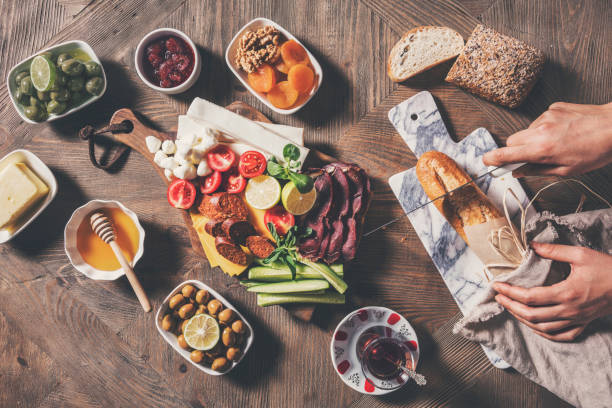 istock Delicious traditional turkish breakfast on table 1003372612