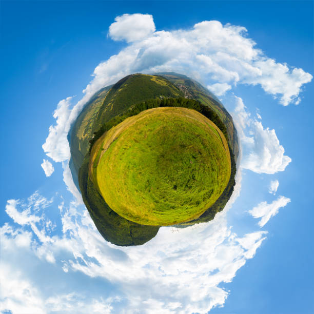 istock spherical panorama of little mountain planet 1003372766