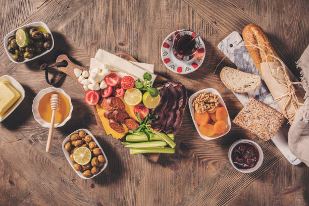 istock Delicious traditional turkish breakfast on table 1003375956