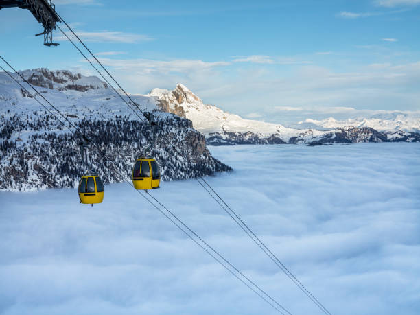 comprensorio sciistico dolomitiche - cortina dampezzo foto e immagini stock