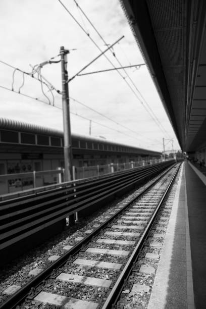 istock Subway Train Station Outdoors With View Of The Rails 1003395418