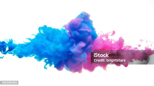 Multicolor Liquid Impact Stock Photo - Download Image Now - Smoke - Physical Structure, Colors, Merging