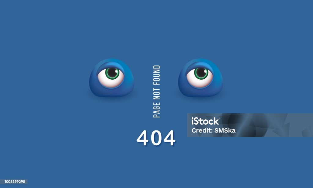 404 Page Not Found Humorous Concept Of Computer Error With Funny 3d Eyes  Stock Illustration - Download Image Now - iStock