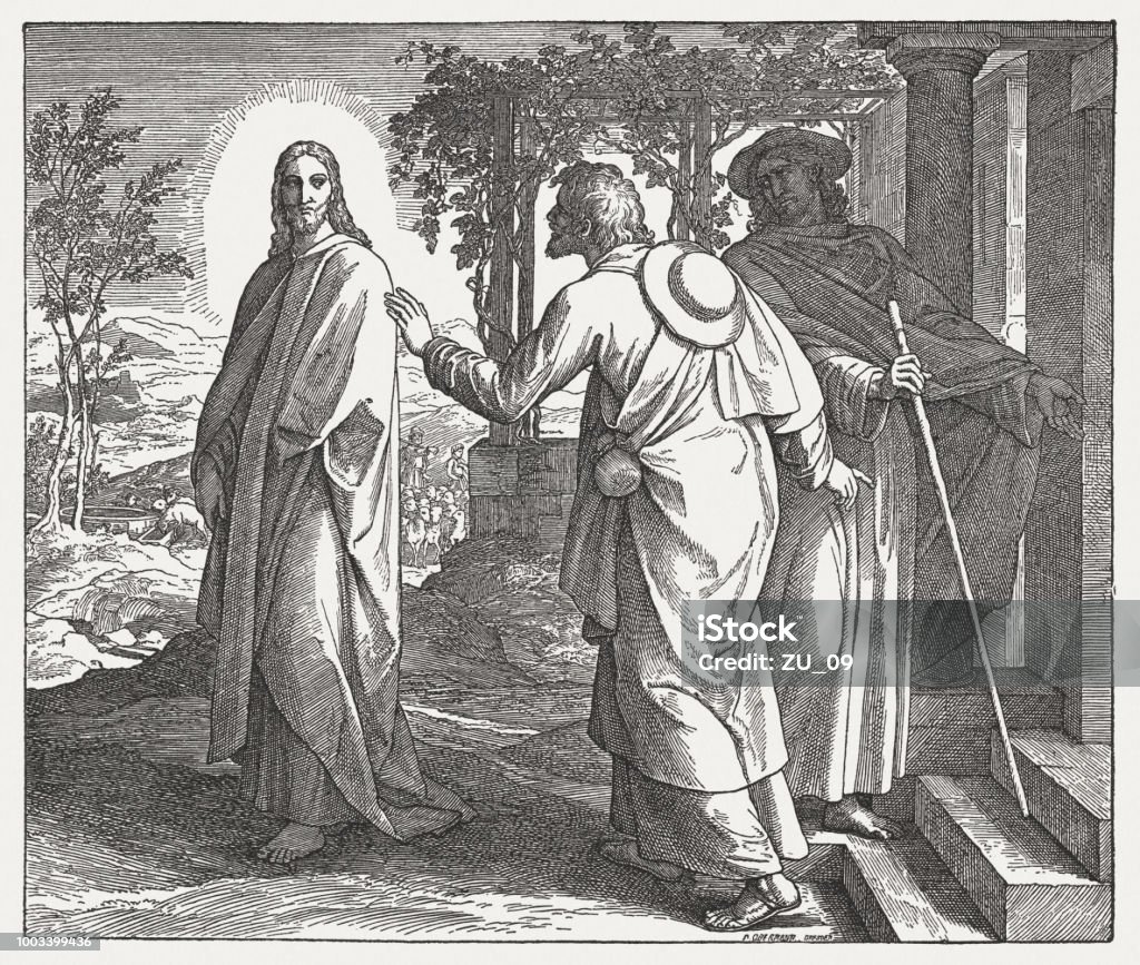 Emmaus Discipelen Bij Jezus Houtgravure Gepubliceerd 1890 Stockvectorkunst  En Meer Beelden Van Jezus Christus - Istock