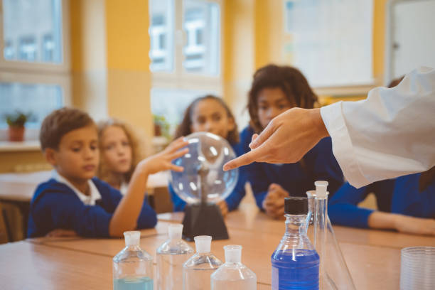 istock Female teacher showing plasma ball during lesson at school 1003417466