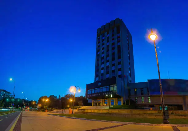 Photo of Varna Municipality building at night