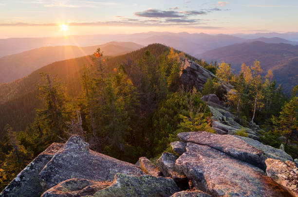 istock Autumn landscape with a dawn in the mountains 1003426930