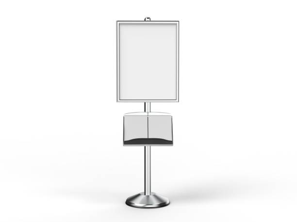 istock Floor standing poster display holder snap frame stand, Advertisement Sign Holder, 3d render illustration. 1003431982