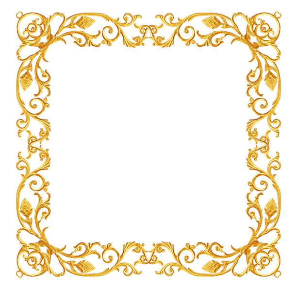 istock Ornament elements, vintage gold floral designs 1003432214