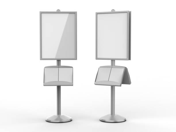 istock Floor standing poster display holder snap frame stand, Advertisement Sign Holder, 3d render illustration. 1003432260