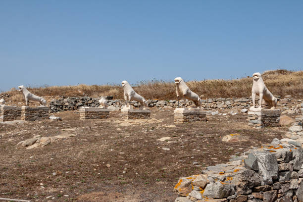 istock Greek Temples Ruins in Delos Cyclades Islands Greece 1003449538