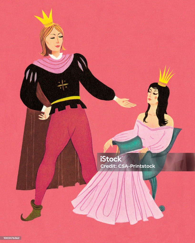 Prince and Princess Fairy Tale stock illustration