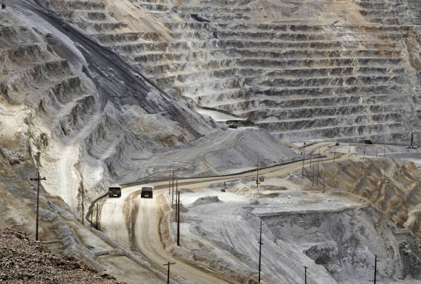 Kennecott, copper, gold and silver mine operation outside Salt Lake City, Utah, United States Kennecott, copper, gold and silver mine operation outside Salt Lake City, Utah, United States prince william sound photos stock pictures, royalty-free photos & images