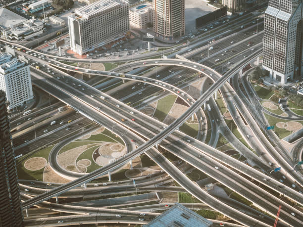 istock View of an interchange from top in Dubai, UAE 1003485408