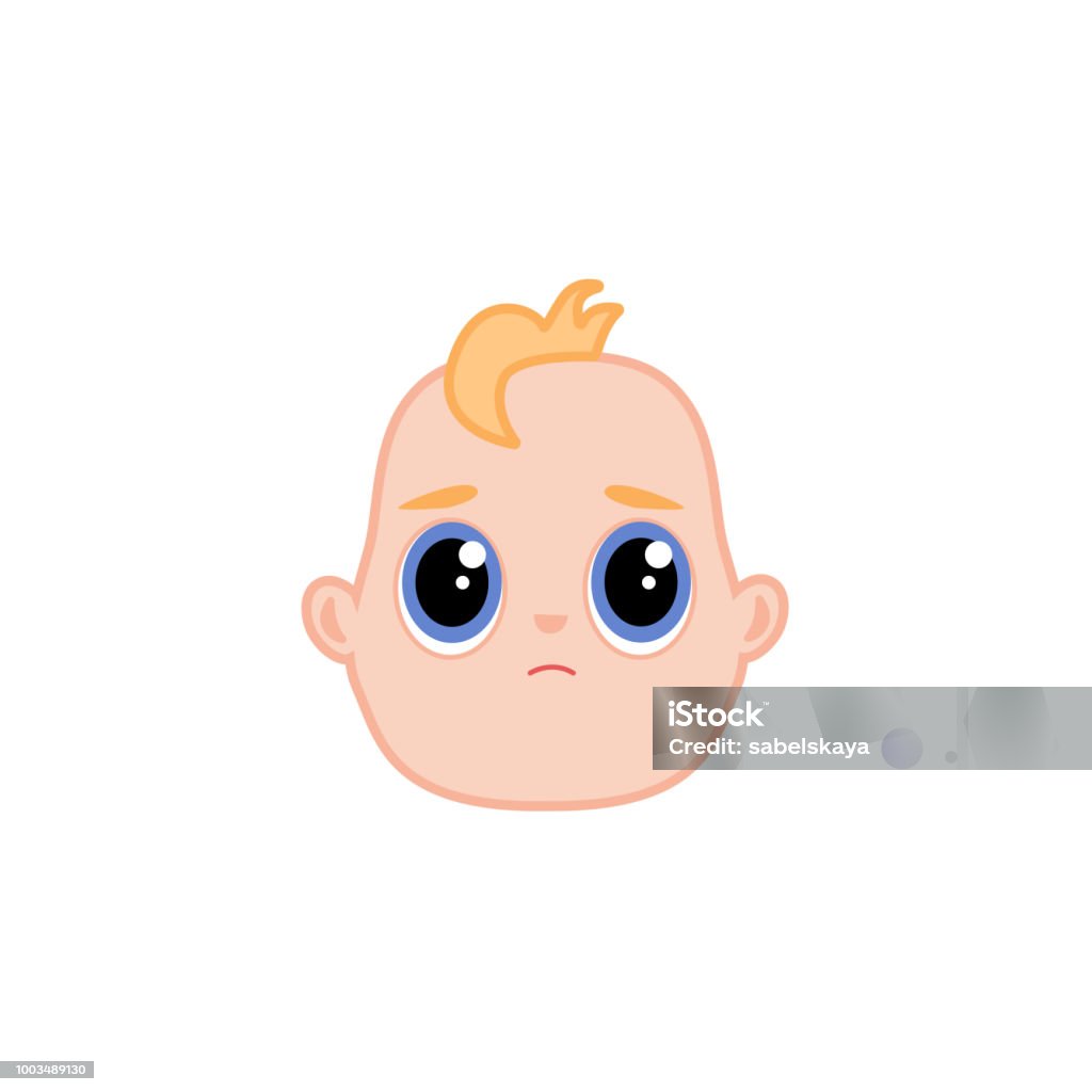 Ilustración de Cara Triste De Bebé Niño Recién Nacido De Dibujos Animados  De Vector y más Vectores Libres de Derechos de Adolescente - iStock