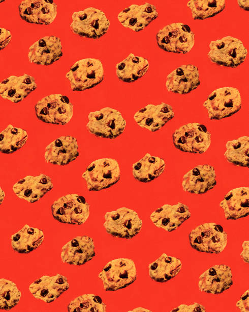 çikolatalı kurabiye paterni - kurabiye illüstrasyonlar stock illustrations
