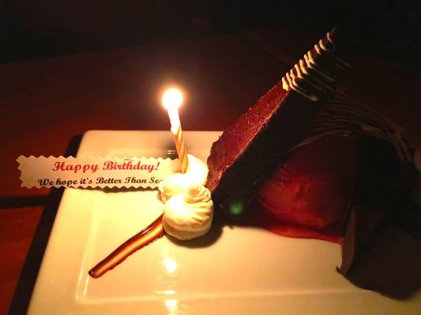istock Birthday cake with a candle. 1003489804