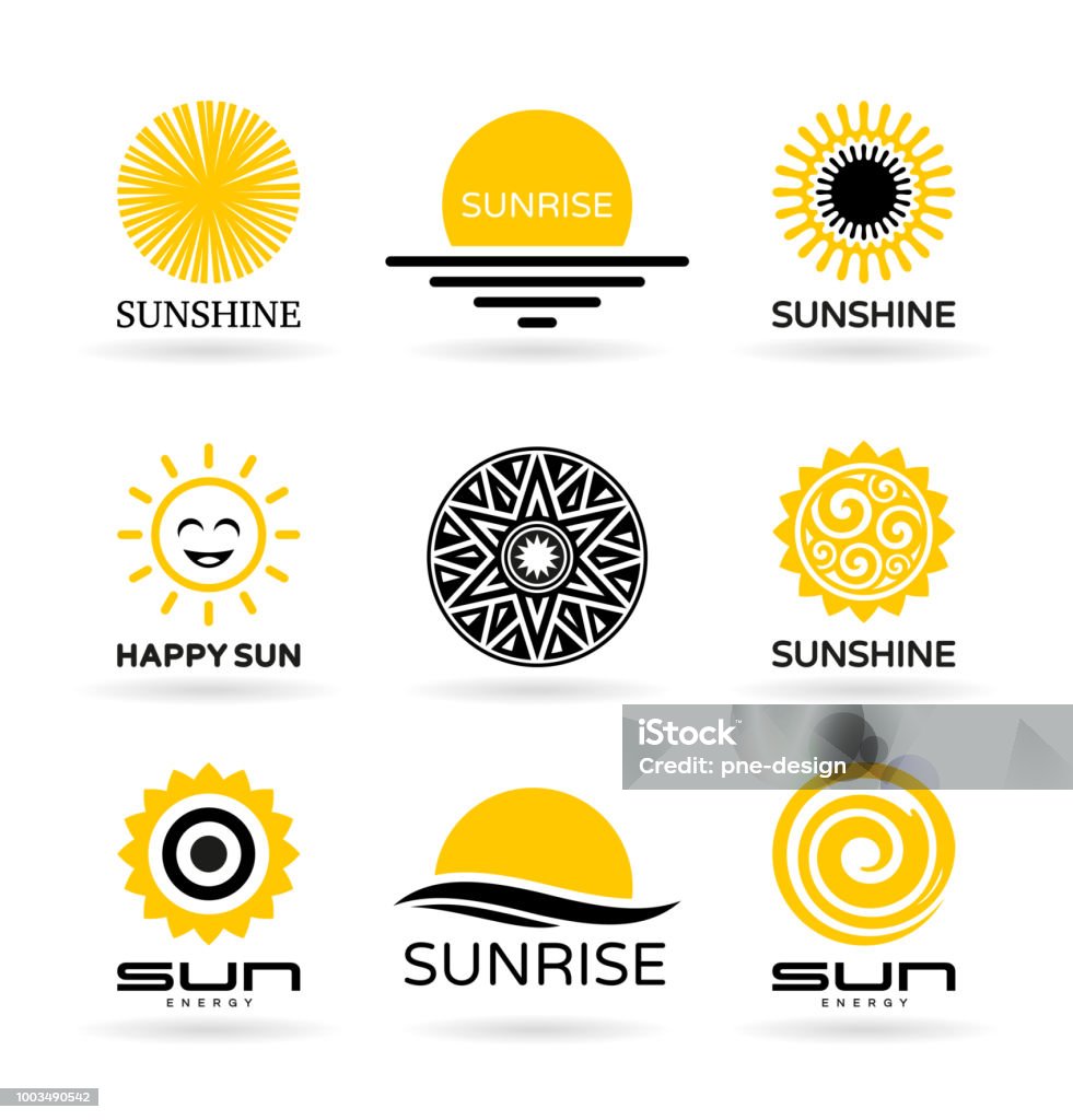 Thiết Kế Logo Năng Lượng Mặt Trời Và Mặt Trời Hình minh họa Sẵn có ...