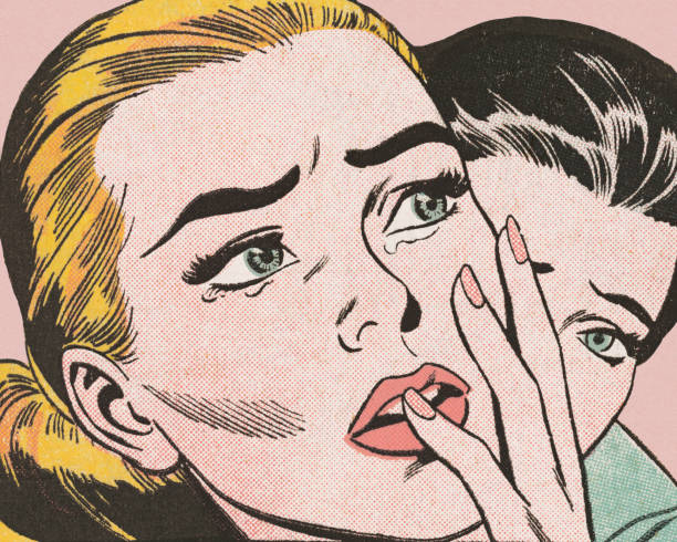 Closeup of Sad Woman Closeup of Sad Woman comic book women pop art distraught stock illustrations