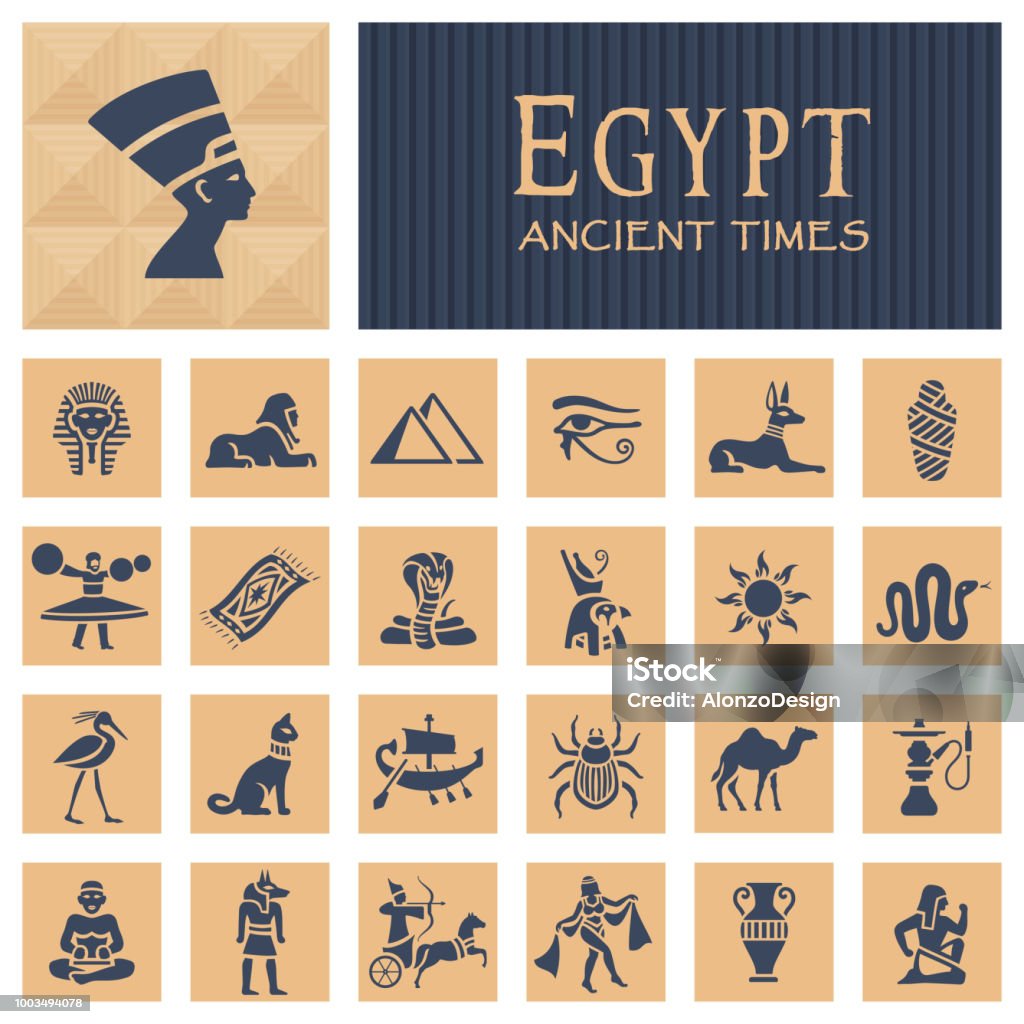Ancient egyptian icons Egypt stock vector