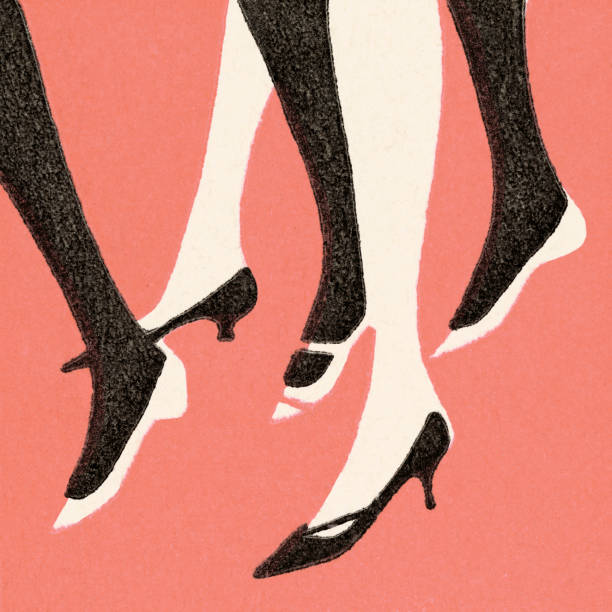 illustrazioni stock, clip art, cartoni animati e icone di tendenza di gambe da donna - striding