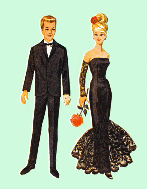 Formal Couple Formal Couple prom fashion stock illustrations
